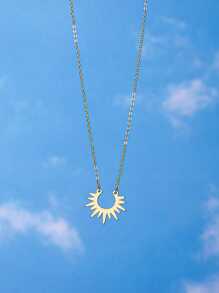 1 Pc Delicate Chain Sunshine Sun Pendant Necklace