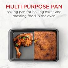 不粘碳钢布朗尼蛋糕盘 30.99 厘米 X 19.99 厘米，带隔板 - 非常适合制作松饼、纸杯蛋糕和烘焙小点心 - 非常适合圣诞节、万圣节、复活节和感恩节