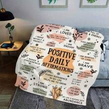 Inspirational Daily Affirmation Soft Flannel Blanket, College Style 100% Polyester Knit Fabric, Digital Printed Positive Belief Gift, Empowering Women, Mental Health Support, All Season - Multicolor - View 6