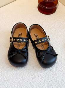 1 Pair Fashionable Simple Cute Bow Flats For Girls