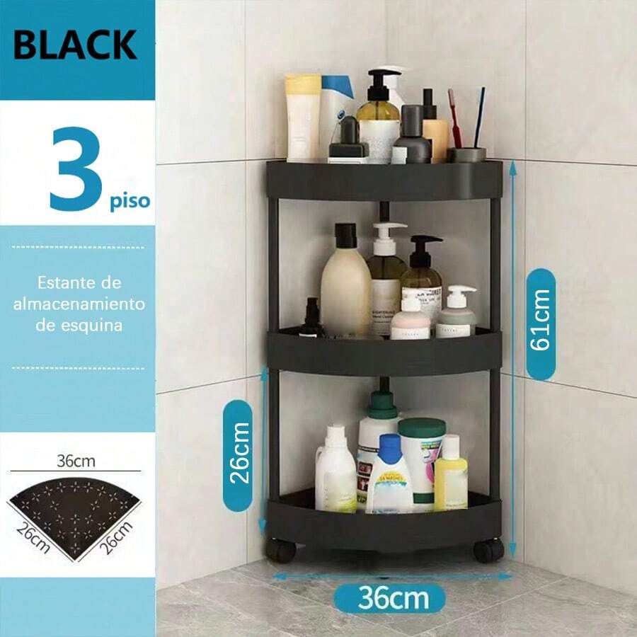 Three-Tier Corner Kitchen Storage Shelf Organizer, Plastic Triangle Spice Racks, Condiment Shelves And Utensils, Wall Mounted And Free Standing, Space Saving Design For Family Organization