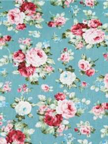 1pc Vintage Floral Patterned Quilt Fabric With Rose Flower Print, Suitable For Quilting, Sewing, DIY Crafts