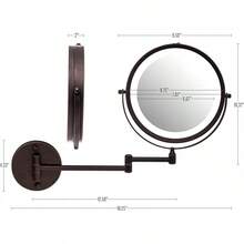 Ovente Espejo de maquillaje de pared, funciona con pilas, LED iluminado, aumento 1x/10x, 8.5 pulgadas, cromo pulido (MFW85CH), Polished Chrome, 1x/10x Magnification - Bronce antiguo - Ver 8