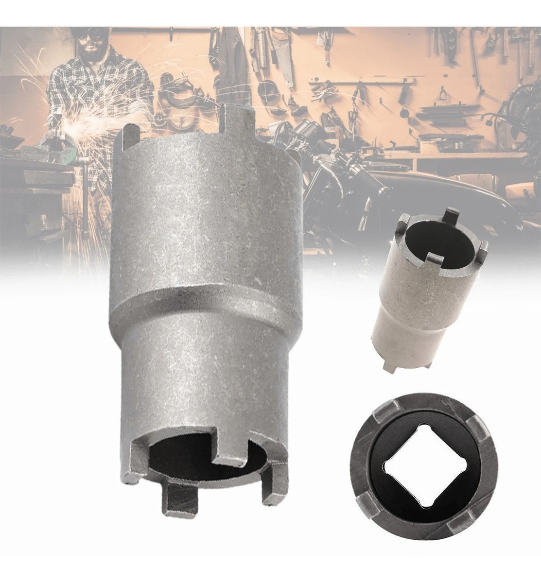 Herramienta Dado Llave De Castillo Extractor De Clutch Moto - Plateado - Ver 1