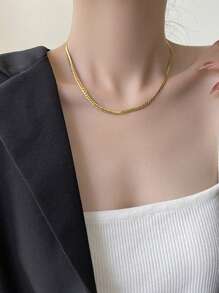 1 pièce de collier classique et rétro chic pour femmes, accessoires de collier ras-de-cou polyvalents