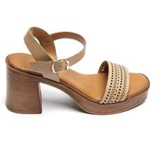Summer Fashionable Versatile Minimalist High Heel Sandals - Khaki - View 2