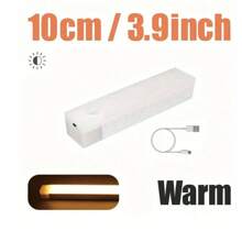 1 件 LED 夜灯，10/20/30/50 厘米可充电运动传感器磁性粘贴式壁橱灯，易于安装便携，适用于衣柜卧室露营楼梯照明，暖白光和白光选项，露营配件 - 彩色 - 查看 17