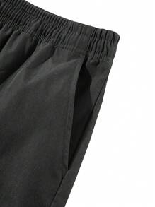 Men's Outdoor Trekking, Fishing, Camping, Mountain Climbing, Fitness, Running, And Casual Fashion Workwear Zipper Large-Pocket Elastic Waistband Slant-Pocket Straight-Leg Gray Pants