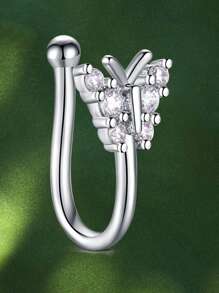 CIZME Fake Nose Ring Multi-Style Nose Rings Butterfly Heart Star Flower CZ African Nose Cuffs Golden/Silvery Golden Faux Septum Nose Rings Clip On Nose Jewelry For Woman Non Pierced Jewelry - Fake Nose Ring - View 20