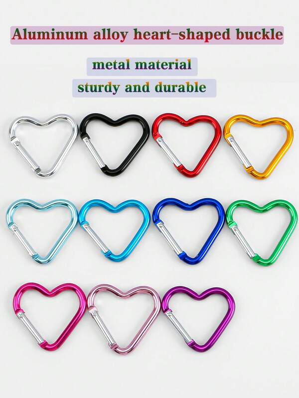 5/4/3/2pcs Heart-Shaped Snap Hook, Aluminum Alloy Carabiners, Use For Outdoor Climbing, Backpack, Daily Wear, Fishing Hiking Traveling And Sports Keychain Clip,For Jewelry Making Crocheting Crafts Arts Backpack Decor,Luxury Handbag Accessory,Valentine's Day,Fashion Jewelry Accessories,Couples Birthday & Holiday Gifts,Suitable For Bag Charm Car Keys