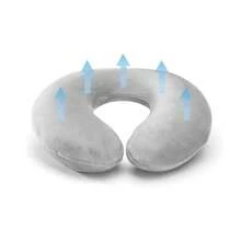 1 X Airplane Travel Pillow, Soft Memory Foam Pillow, U-Shaped Neck Support Cushion For Airplane, Car, Train, Home Or Office - 灰色 - 查看 4