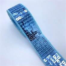 1卷2码25毫米亮片丝带蕾丝边亮片缝纫面料丝带适用于礼服头饰新娘婚礼配饰 - Pick colors - 查看 7