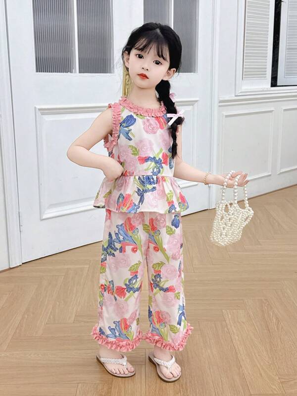 New Young Girl Summer Outfit, Casual Cute 2 Pieces Set, Children Summer Clothing, Girl Apparel