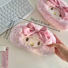 Sanrio 1pc Sanrio Plush Lamb Piano Keyboard Cover - High Capacity, Cute Girly Office Desk Accessory, Pencil Case