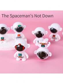 24 stuks Cartoon Monkey & Astronaut Roly-Poly-figuren, Mini Tumbler-speelgoed, bureau-ornamenten, geschenken