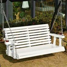2-Seater Hanging Porch Swing, Outdoor Patio Swing Chair Seat