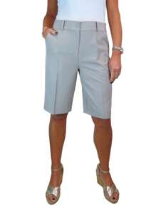 Paulo Due Smart Pleated Tailored Shorts - Light Grey - View 5