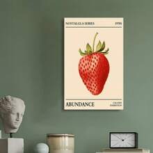 Framed   Nostalgia Series Strawberry Canvas Print,  Wall Art, Vintage 1970s Abundance, Ideal For Living Room, Bedroom, Kitchen, Office Decor, Perfect Gift For Her/Him, Festive Wall Pattern - 裱框 - 查看 3