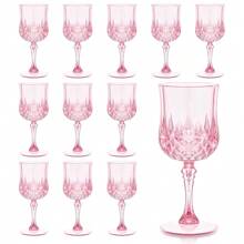 1/3/6/12/24 pièces Verres à vin en plastique réutilisables vintage gaufrés, coupes à champagne robustes, verres à jus convenant pour les fêtes et les mariages