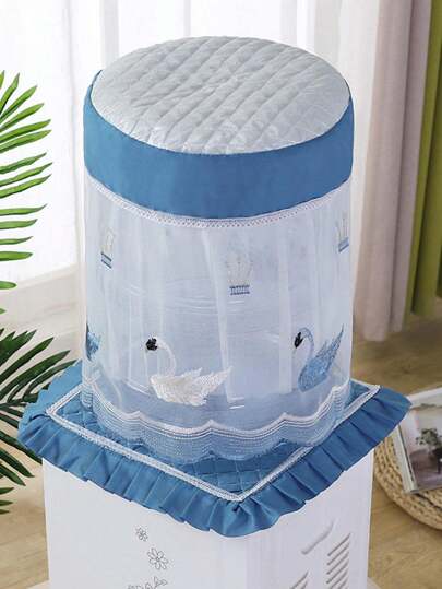 Set de 2 cubiertas de dispensador de agua de tela de encaje, cubierta de polvo moderna y simple para enfriador de agua del hogar, sala de estar, protector de botella de agua