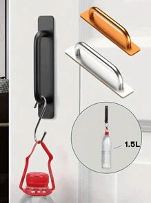 Self-Adhesive Door/Cabinet/Window Pull Handle, Easy Installation Aluminum Alloy Door Knob - Self-Adhesive, Modern Design For Glass And Sliding Doors - Available In Black, Silver, Gold, Fashionable Minimalist Style Self-Adhesive Furniture Cabinet Door Pull Handle, Furniture Hardware, Cabinet/Closet/Drawer Pull Handle, Cabinet Pull Handle, Christmas Holiday Gift, Suitable For Kitchen Cabinet/Vanity/Drawers/Closet/Sliding Doors