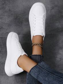 Damen weiße Lässig Sport Sneaker, Damen Große Größen Skateboard Schuhe, Frühling/Sommer neue Mode vielseitige leichte atmungsaktive Lässig Schuhe, Schulanfang Studentenschuhe