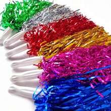 1/2pcs Cheerleading Team Holding Fluffy Ball Ribbon,Dance Performance Props, Square Dance Games Props, For Football, Basketball, Football And Sports Performances, Team Sports, Dance And Cheer Cheer Props