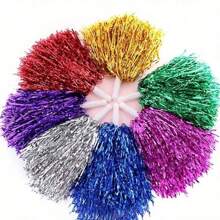 1/2pcs Cheerleading Team Holding Fluffy Ball Ribbon,Dance Performance Props, Square Dance Games Props, For Football, Basketball, Football And Sports Performances, Team Sports, Dance And Cheer Cheer Props