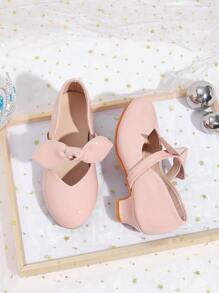 Tacones altos para niños de Zantong, tacones gruesos con perlas rosadas y brillo, apropiados para fiestas, bodas, danza de flores, ballet elegante, princesa, uso diario, viajes al aire libre, adecuados para niños, estudiantes y niños mayores.