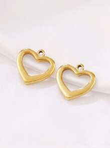 3pcs Stainless Steel Big Heart Pendant Findings High Quality 18K Gold Plated Heart Charms For DIY Jewelry Making Supplies Accessories