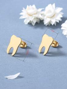 1 Pair Fashionable Hip Hop Teeth Design Earrings, Student Style Suitable For Daily Wear - Tooth Earrings - View 5