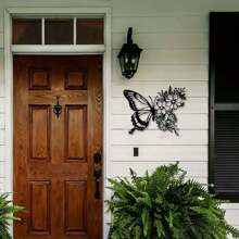 1pc, Butterfly Metal Wall Decor, Boho Butterfly Decor, Wall Art Iron Hanging, Wall Decor, Flower Wall Art For Bedroom Living Room Home, Indoor Outdoor Farmhouse Decor Gifts Birthday Graduation