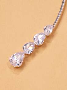 Stonefans Fashion Nhiều vòng cổ kim loại đính đá hình giọt nước cho phụ nữ Vòng cổ hở đơn giản Torques - Bạc - Xem 6