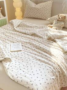1 pièce Couette d'été légère, parure de lit à motif feuille pour la maison, la chambre climatisée, la chambre à coucher, la chambre d'amis, l'hôtel, le dortoir. Couette lavable en machine seulement, pas de housse de coussin
