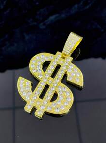 Retro Hip Hop Fashion Dollar Symbol Large Chain Necklace With Zirconia Pendant For Men And Women, Gift For Boyfriend Christmas Party And Festival - Pendant Necklace - View 23