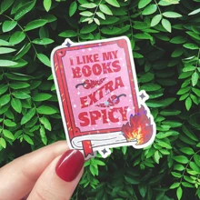 我爱我的书超辣贴纸 - 适合爱书人士的自粘纸质贴纸，适用于塑料表面，一次性使用，理想的 Kindle 配件，送给狂热读者的礼物，学校用品，返校