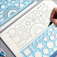 Cute Geometric Spirograph Drawing Set, Artistic Handcraft, Scrapbook Supplies, Creative Drawing Toy, Magic Drawing Stationery, Magic Ruler Template Set, Various Drawing Rulers, Classic Magic Patterns, Birthday Gift, Reward Gift (Random Color)