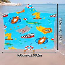 1 pièce Serviette de plage à capuche extra large, surdimensionnée, super absorbante, couverture de plage anti-sable, serviette de plage en fibre super fine, indispensable pour l'été, coupe-vent, écran solaire, plage, fête, séchage en voyage, camping, accessoires de plage, cadeau essentiel de vacances