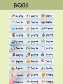 Custom Transparent Waterproof Name Labels For School Supplies, Personalized Stickers For Water Bottles, Lunch Boxes, And Personal Items, Ideal For Daycare, Camp, And Sports Activities, Seal, No-Iron, Reusable, Adhesive Cute, Adorable, Colorful Custom, Personalized, Unique Ideal Gifts For Him Her, Family, Friends, Son, Daughter, School Students For Anniversaries, For Children's Day Home, School - Multicolor - View 18