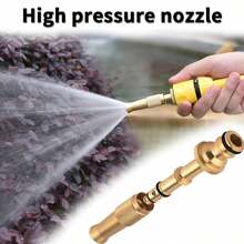10X High Pressure Brass Garden Hose Nozzle For Water Spray Gun Pipe Car Cleaning Hose 8*2.1cm - Gold - View 2