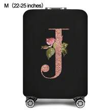 Initial Name A To Z Rose Gold Letter Luggage Cover Stretch Fabric Suitcase Protector Baggage Dust Case Cover Suitable For 18-32 Inch Suitcase Case Travel Organizer Luggage Protector Bag For School School Accessories School Stuff - Black - View 51