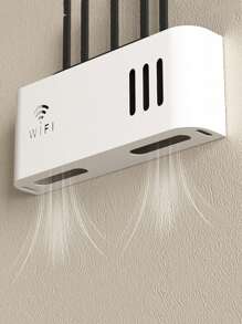 1pc Modern Minimalist Wall-Mount WiFi Router Storage Box, No-Drill Cable Box Organizer, Space-Saving Design, Suitable For Home And Office - Multicolor - View 2