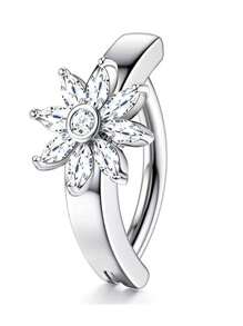 1pc Smooth Navel Piercing Jewelry, Rhinestone Zirconia Design, Hot Selling Belly Button Ring,