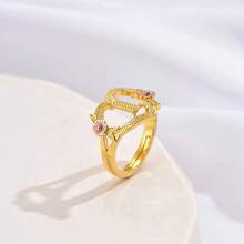 1pc Stylish Adjustable Rings With Heart, Letter, Geometric Pattern Design, Fashion Accessories, Ideal Gift