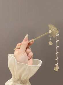 5pcs/1pc Alloy Hair Accessories Sakura Hairpin Hanfu Hair Stick Tassel Cheongsam Bun Clip - Premium Design, Minimalist Elegant, Alloy Material, Easy To Use, Beautiful Gift Hair Styling Pins Hair Bun Maker Bun Hair Piece, School Stuff