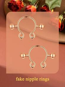 2pcs Adjustable Non-Piercing Nipple Rings – Wing-Shaped Dangles With Red Waterdrop & Blue Snowflake CZ, 316L Stainless Steel Faux Jewelry For Women & Girls (Silvery/Rose Golden/Black)