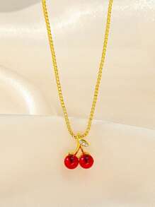 1pc Cherry Shaped Crystal Pendant, New Arrival Large Cherry Pendant With Keychain Clip, Sparkling Resin & Metal Cherry Charm Keyring For Women Wallet And Bags Car Accessories Bag Charm