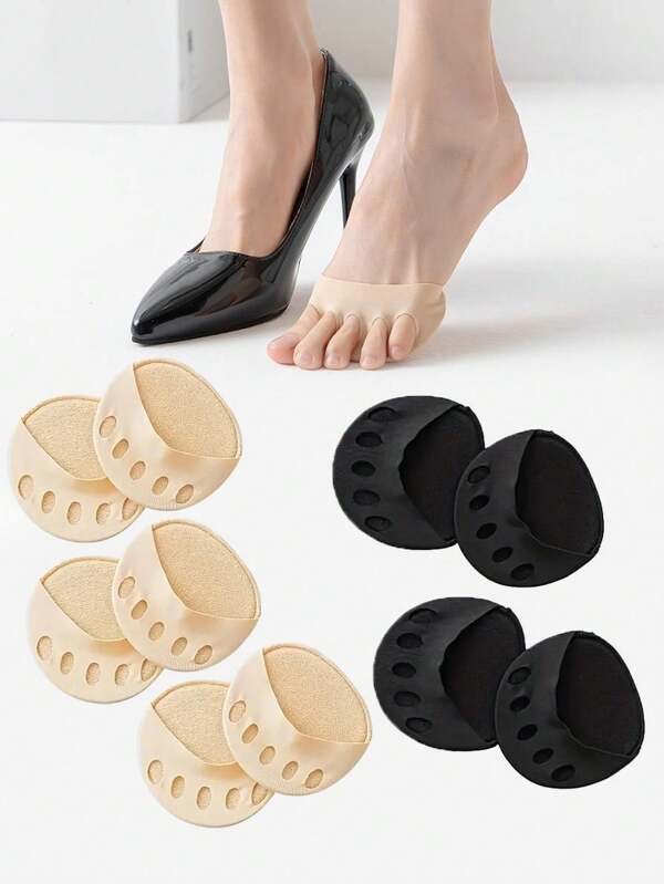 1/2/3/4Pairs Five Toes Forefoot Pads - Metatarsal Pads Forefoot Pads For Women And Men Soft Foot Pads For Ball Of Feet Reusable Sole Soothe Foot Pads Prevent Pain And Discomfort