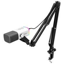 AM8 XLR/USB Dynamic Microphone Computer PC, Podcast/Gaming/Streaming/Music Recording Mic With RGB,Headphone Jack,Gain Control,Mute,Noise Cancellation - White - View 1