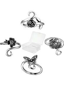 9pcs Adjustable Crochet Stitch Markers Set, Animal & Plant Crochet Locking Stitch Markers Tools, Crochet Ring For Yarn Guide, Finger Protector For Knitting And Crocheting, Women Knitting And Crochet Accessories (Random Color Plastic Stitch Markers)